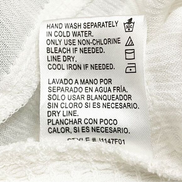 NWT Patrons of Peace Tie Front White Peplum Tank Boho Festival Top Size Medium - Picture 9 of 11